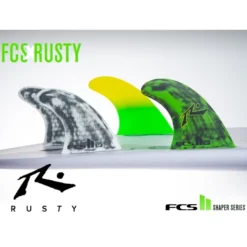FCS II Rusty RP PC TriQuad Surfboard Fin Set Medium -Fcs 4918 3 l