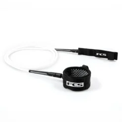 FCS All Round Essential Longboard Leash 9ft White Black