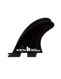 FCS II PERFORMER GLASS FLEX QUAD REAR FINS BLACK